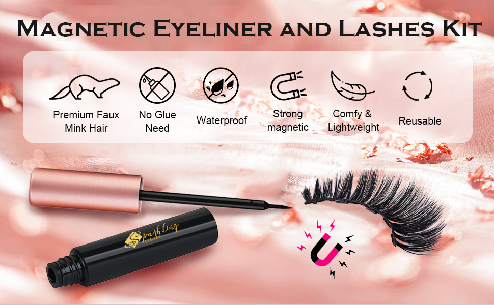 5D Faux Mink Lashes र Eyeliner को साथ चुम्बकीय eyelashes को साथ आफ्नो सुन्दर आत्मलाई अँगाल्नुहोस