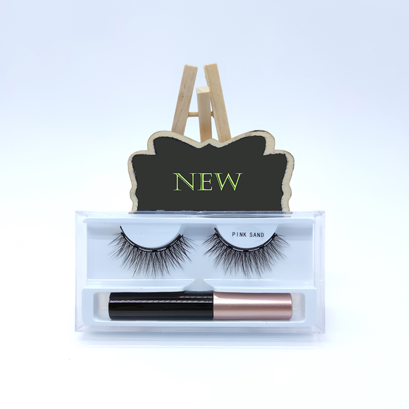 3D Faux Mink 1 जोडा चुम्बकीय eyelash Eyeliner किट