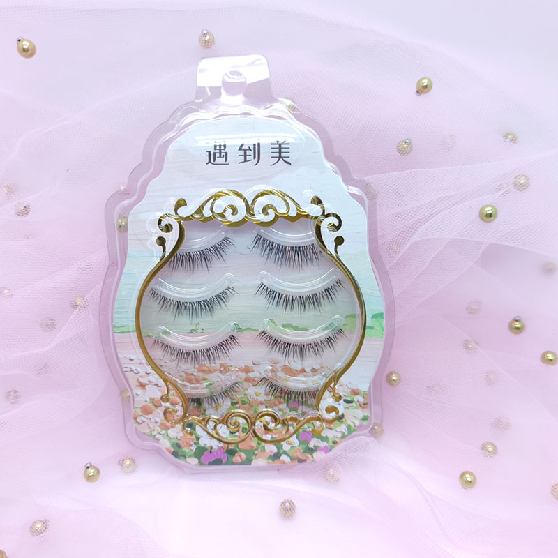 3D Faux Mink Lashes 4 Pairs clear ब्यान्ड भोल्युम सिंथेटिक ल्याशहरू