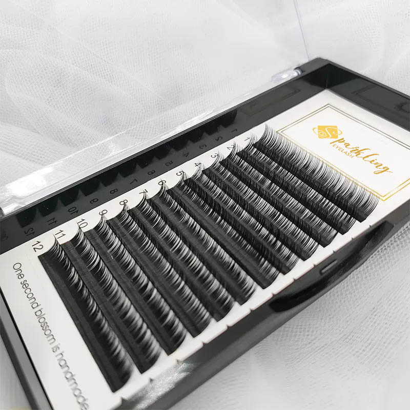बरौनी विस्तार D कर्ल 15-20mm मिश्रित ट्रे रेशम क्लासिक ल्याश व्यक्तिगत eyelash विस्तार