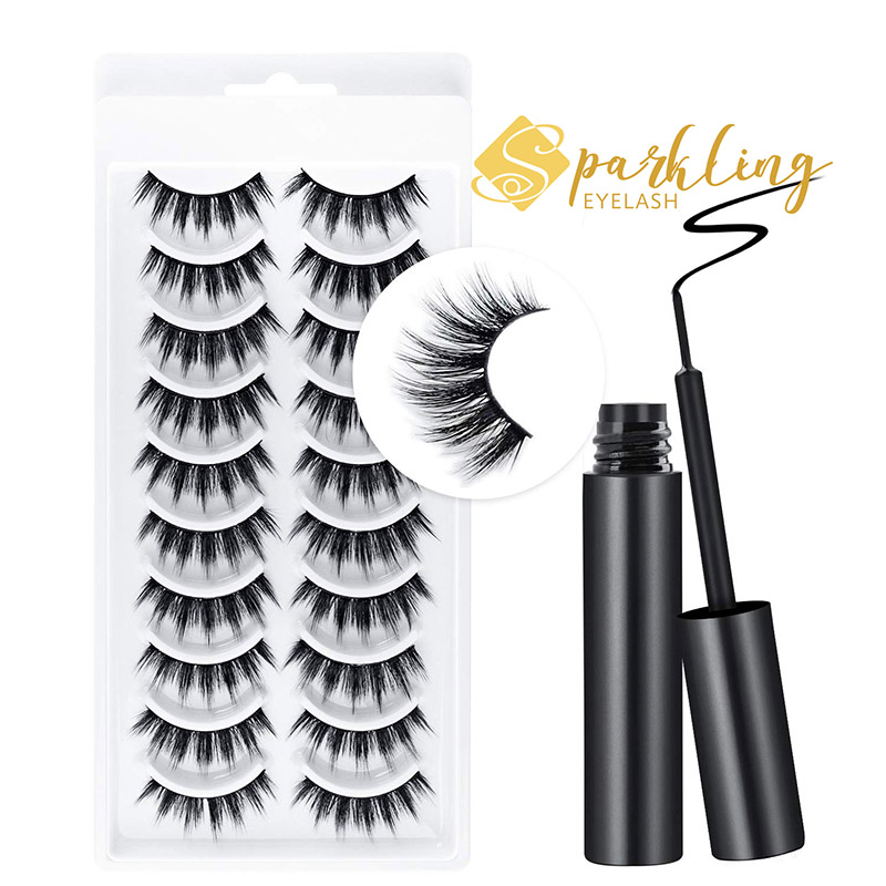 चुम्बकीय Eyeliner eyelash सूट निजी लेबल Faux Mink चुम्बकीय eyelash
